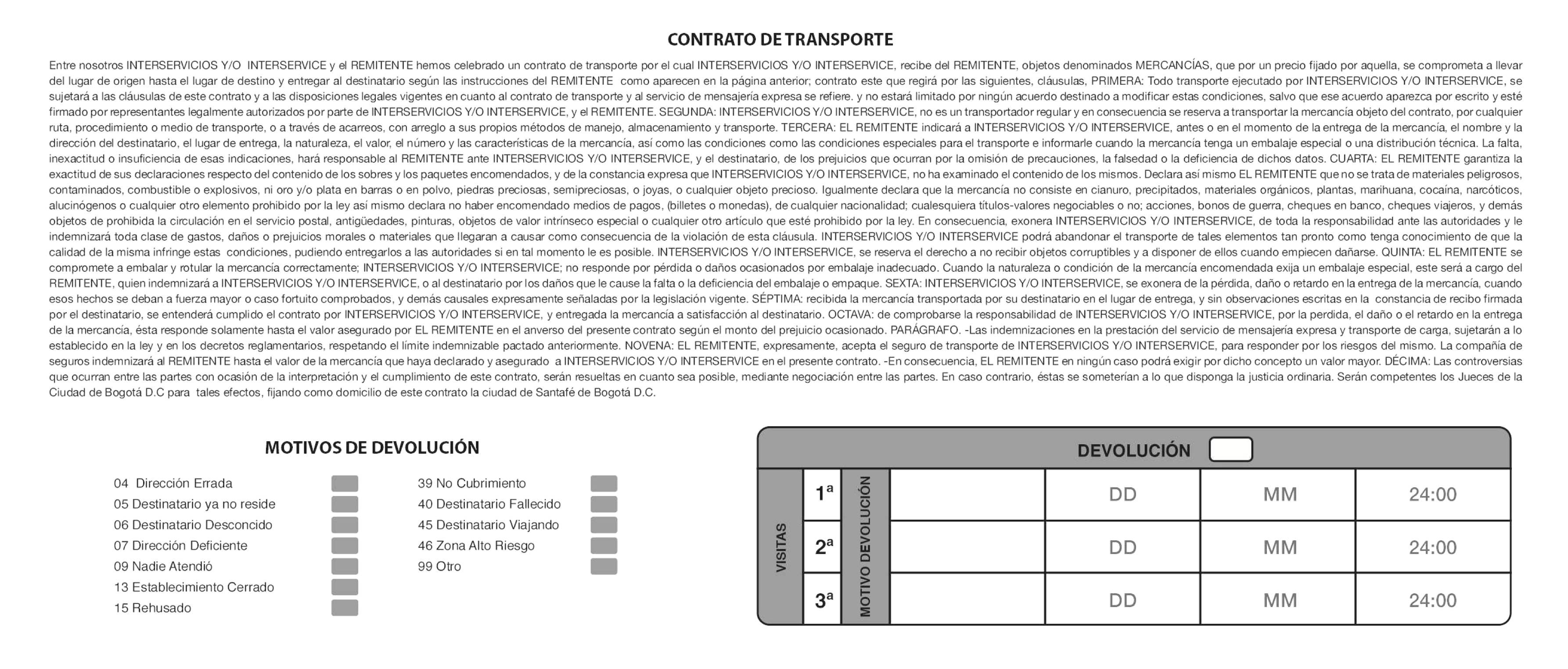 contrato de transporte